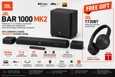 JBL BAR 1000MK2 + FREE JBL T730BT