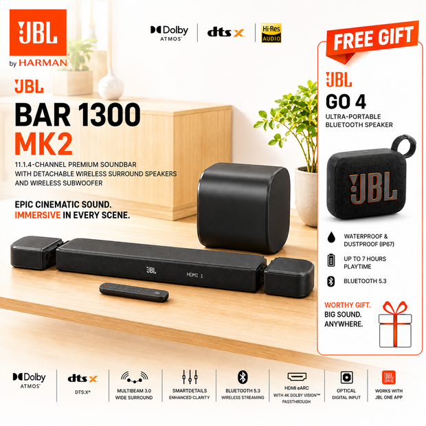 JBL Bar 1300MK2 + FREE JBL GO4