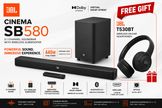 JBL Cinema SB580 + FREE JBLT530BT