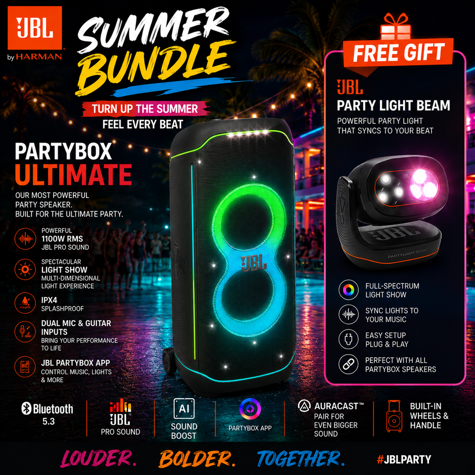 JBL Partybox Ultimate + FREE JBL BEAM