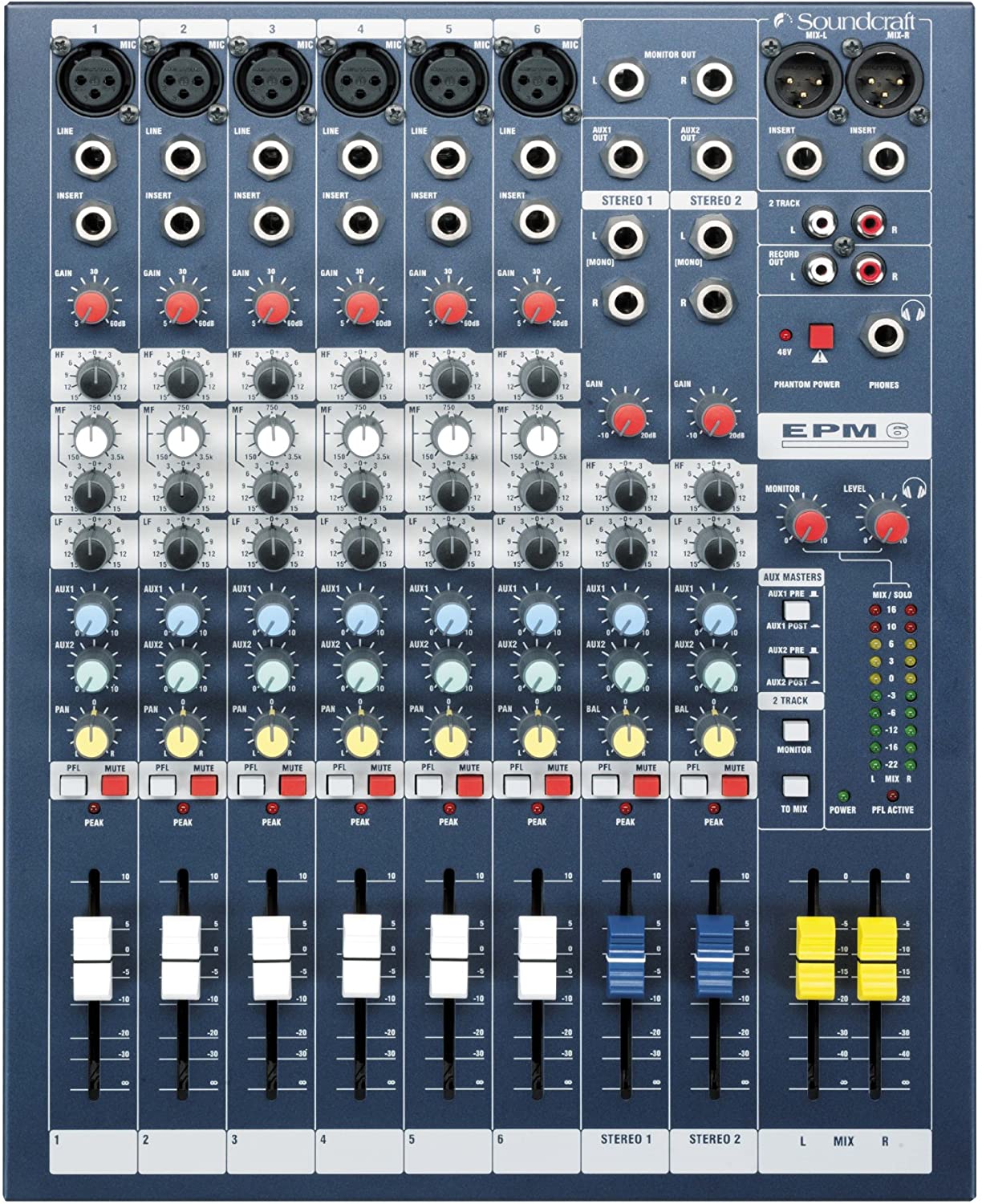 SOUNDCRAFT EPM6 جهاز مزج صوت 6 قناة عالي الأداء